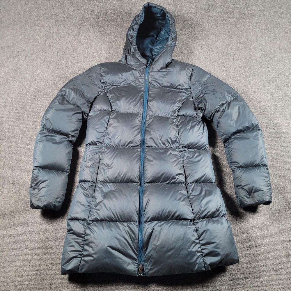 Eddie Bauer Luna Peak Down Parka Womens Small Blue Hooded Puffer Winter Coat